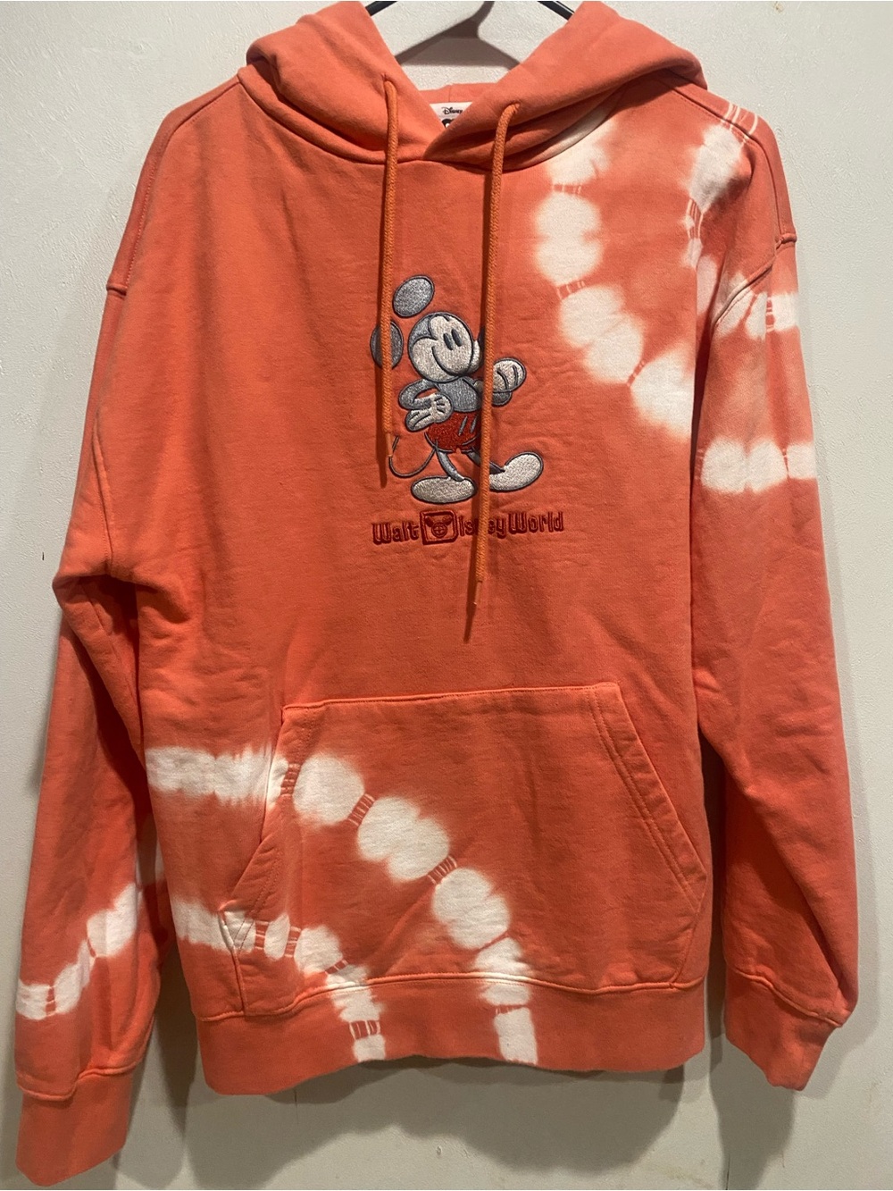Walt Disney World Orange Tie Dye Sweatshirt/ Hoodie Size Small Genuine Mouseware